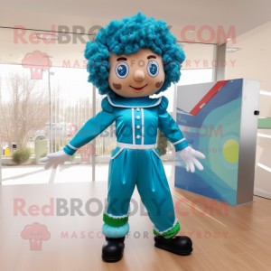 Cyan Irish Dancer maskot...