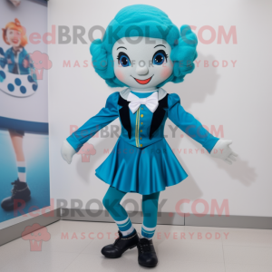 Cyan Irish Dancer maskot...