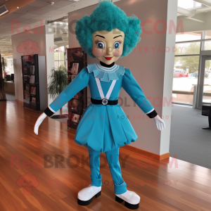 Cyan irsk danser maskot...