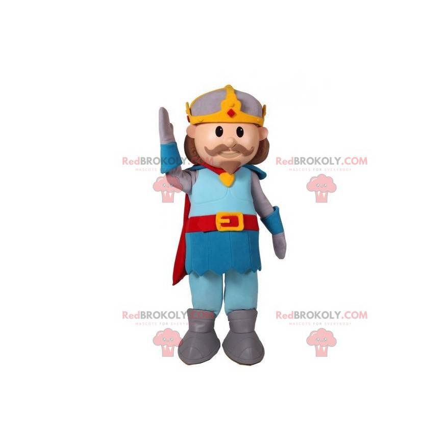 Prince mustached knight maskot med en cape - Redbrokoly.com