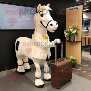 Cream Horse maskot drakt...