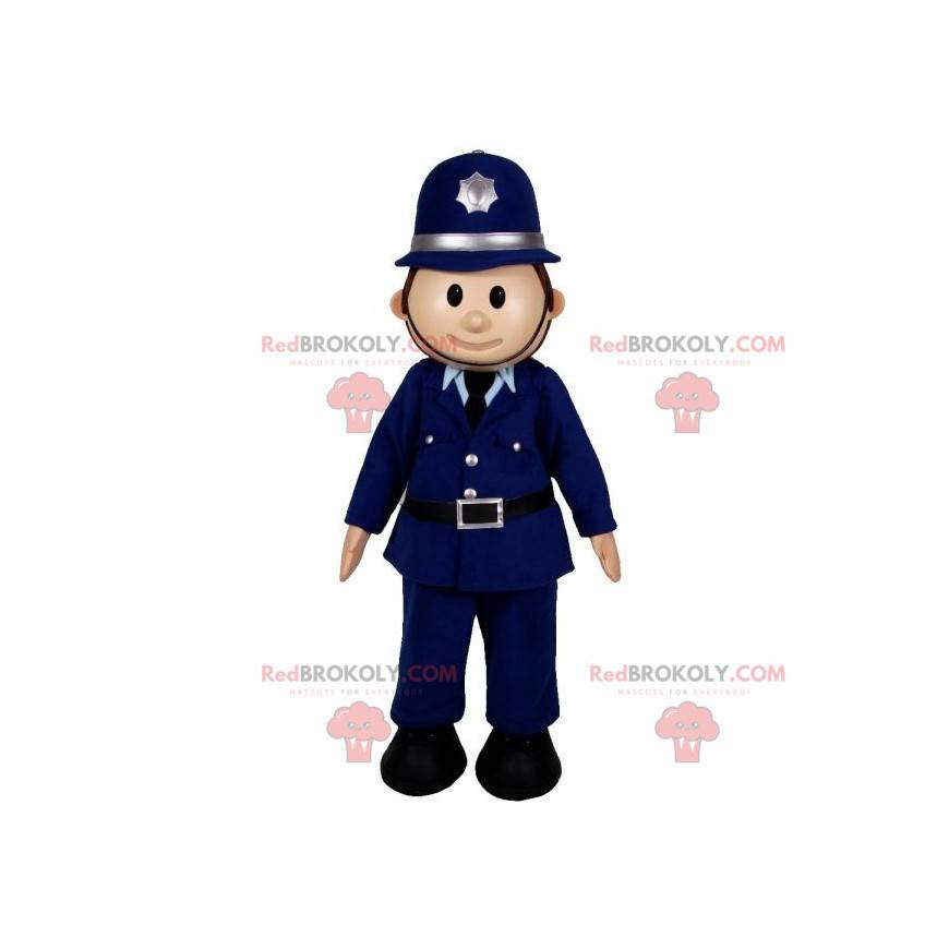 Mascotte dell'ufficiale di polizia. Uomo in uniforme della