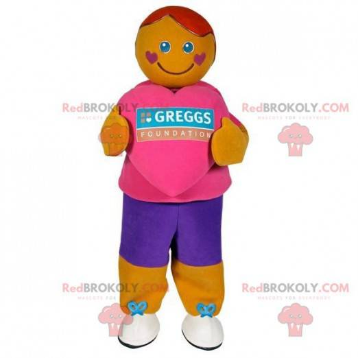 Snemand maskot med et hjerte i armene - Redbrokoly.com