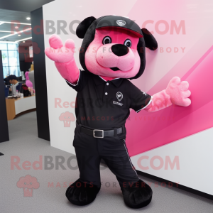 Svart rosa maskot drakt...