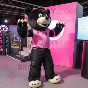 Sort Pink maskot kostume...