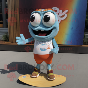 nan Skateboard mascot costume character dressed with a Tank Top and Earrings