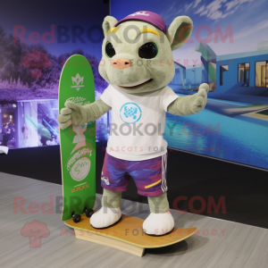 nan Skateboard mascot costume character dressed with a Tank Top and Earrings