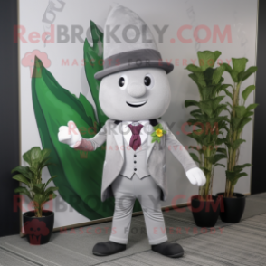 Gray Beet mascot costume character dressed with a Blazer and Hats