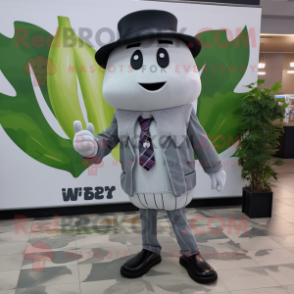 Gray Beet mascot costume character dressed with a Blazer and Hats