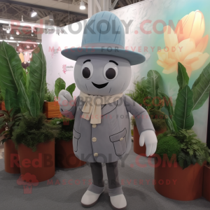 Gray Beet mascot costume character dressed with a Blazer and Hats