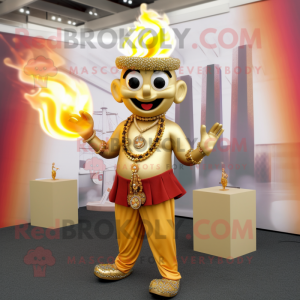 Gold Fire Eater maskot...