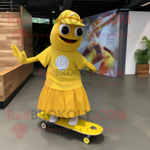 Gul skateboard maskot...