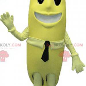 Mascota de plátano amarillo gigante. Traje de frutas -