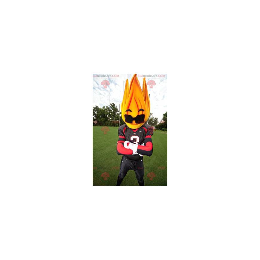Flame mascot with sunglasses - Redbrokoly.com