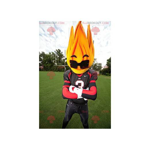 Mascotte de flamme avec des lunettes de soleil - Redbrokoly.com