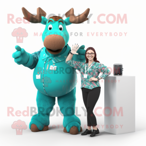 Turquoise Moose mascotte...