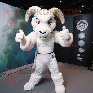 White Ram mascotte kostuum...