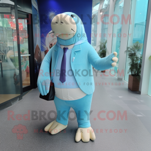 Sky Blue Walrus mascotte...