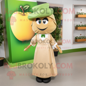 Tan Apple maskot kostume...