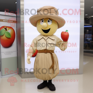 Tan Apple mascotte kostuum...