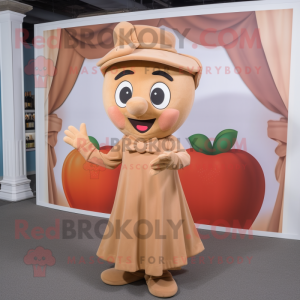 Tan Apple mascotte kostuum...