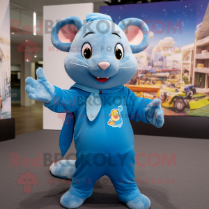 Sky Blue Rat mascotte...