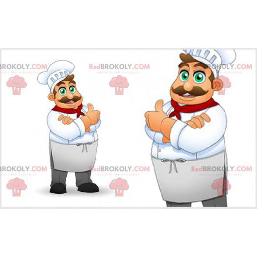 Mascotte de chef cuisinier avec une toque. Costume de chef -