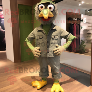 Olive Gull maskot kostume...