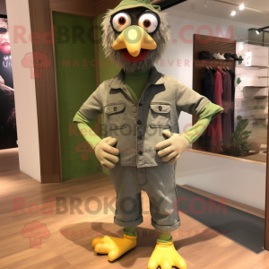 Olive Gull maskot kostym...