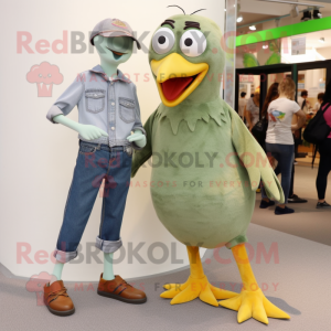 Olive Gull maskot kostume...