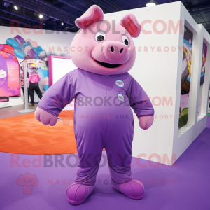 Purple Sow mascotte kostuum...