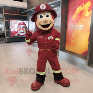 Maroon Fire Fighter maskot...