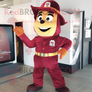 Maroon Fire Fighter maskot...