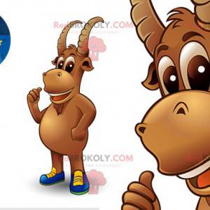 Mascote de camurça de cabra marrom com chifres - Redbrokoly.com