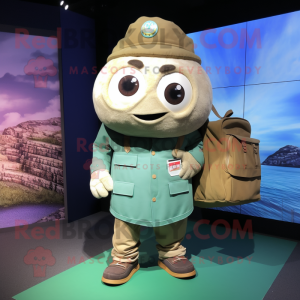 nan Oyster mascot costume character dressed with a Cargo Pants and Clutch bags