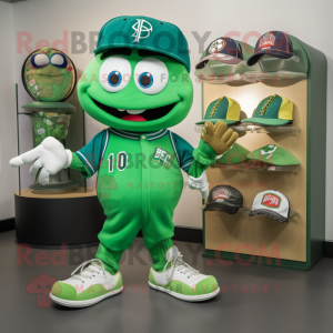 Grønn baseballhanske maskot...