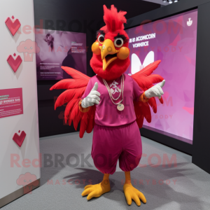 Magenta Rooster mascotte...