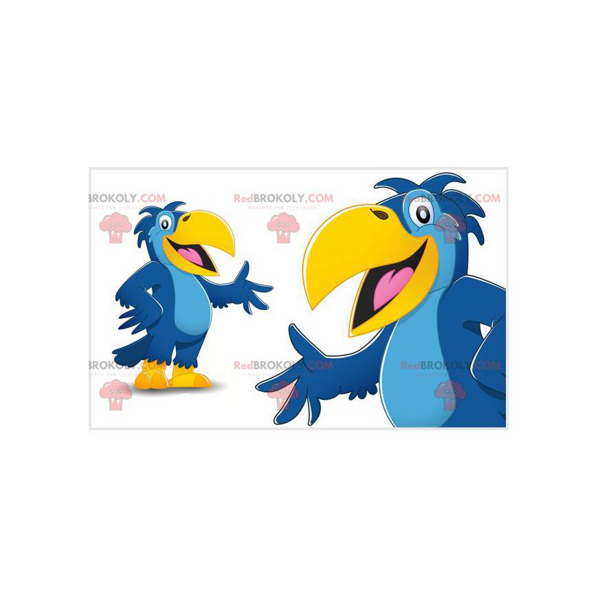 Reusachtige blauwe en gele papegaai mascotte - Redbrokoly.com