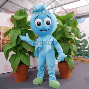 Sky Blue Beanstalk maskot...