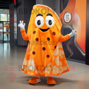 Orange Pizza Slice maskot...