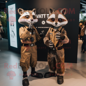 Rust Civet mascot costume character dressed with a Cargo Pants and Smartwatches