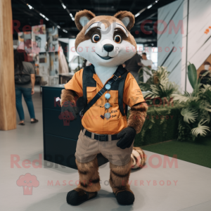 Rust Civet mascot costume character dressed with a Cargo Pants and Smartwatches