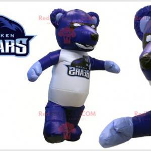 Giant black and white blue bear mascot - Redbrokoly.com