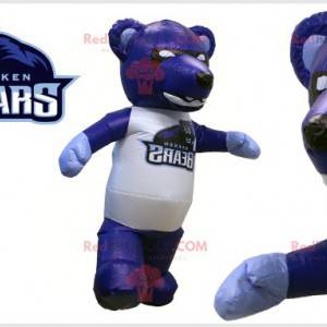 Mascotte d'ours bleu noir et blanc géant - Redbrokoly.com