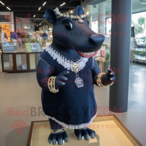 Navy Tapir mascotte kostuum...