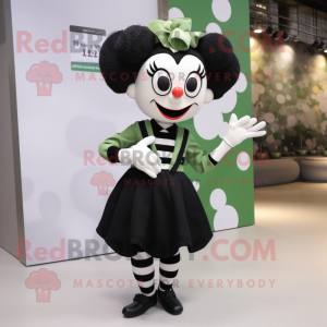 Olive Mime maskot kostyme...