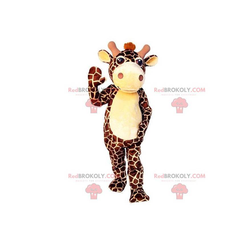 Obří hnědá a žlutá žirafa maskot - Redbrokoly.com Obří hnědá a žlutá žirafa maskot - Redbrokoly.com