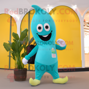 Turquoise banaan mascotte...