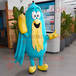 Turquoise banaan mascotte...