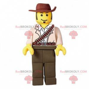 Mascotte de Lego habillé en chasseur en cow-boy - Redbrokoly.com